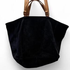 NWOT Shaffer Suede XLarge Bag with Tan leather handles